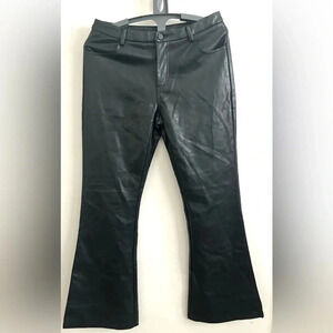 Pacsun Boot cut faux leather black biker grunge pants M